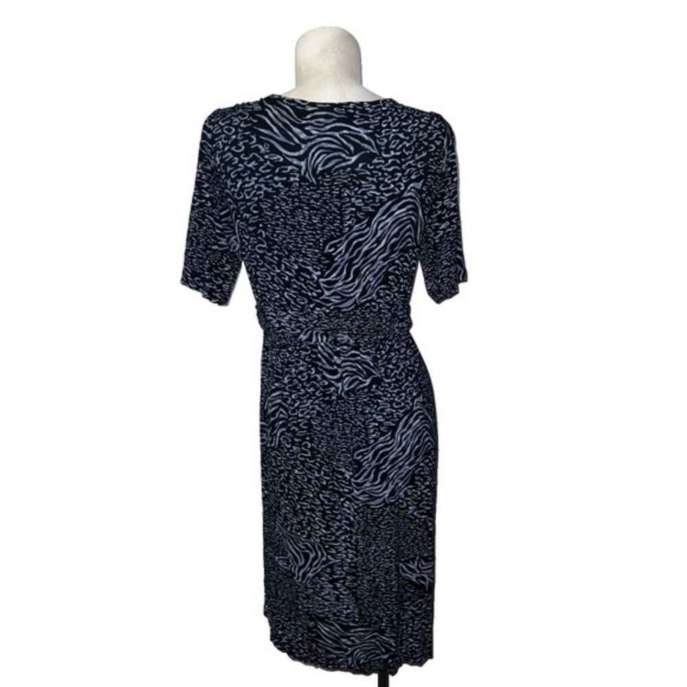 Fresh Produce Midi‎ Dress Womens Sz L Blue Animal Print Summer Knit Sundress USA - Picture 5 of 10